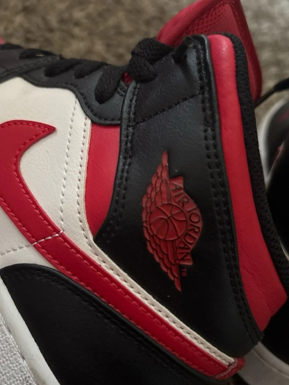 Jordan Red Black White Low-Top Sneaker